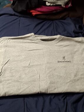 Browning Men's Light Gray Short Sleeve Logo Tee